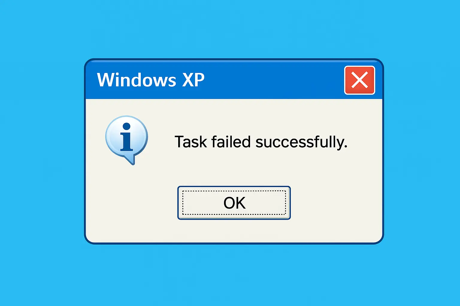 典型的なWindows XPのメッセージウインドウ